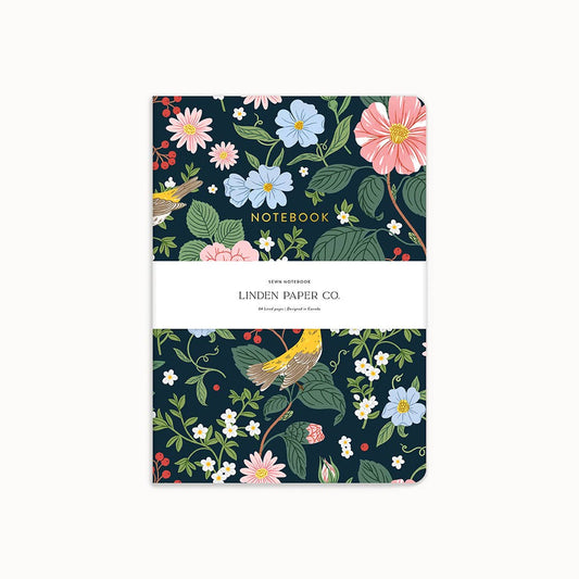 Warbler Floral | Sewn Notebook by Linden Paper Co.