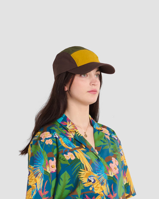 Gold, Green & Grey Color Block Tech Cap