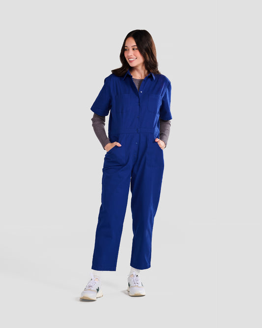 Combinaison en sergé bleu foncé pour femme