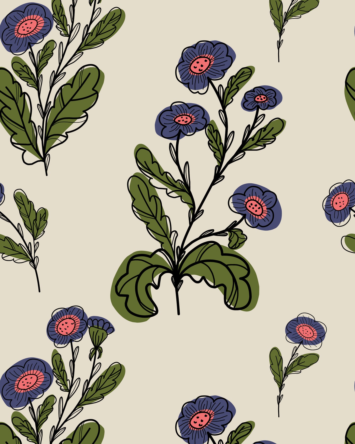 Women's Floral Stamp Print Oversized Cropped Shirt