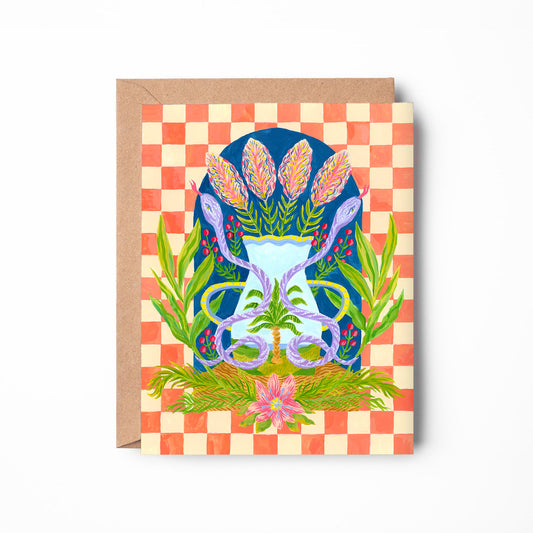 Good Luck Snakes Card by Javi Rolando