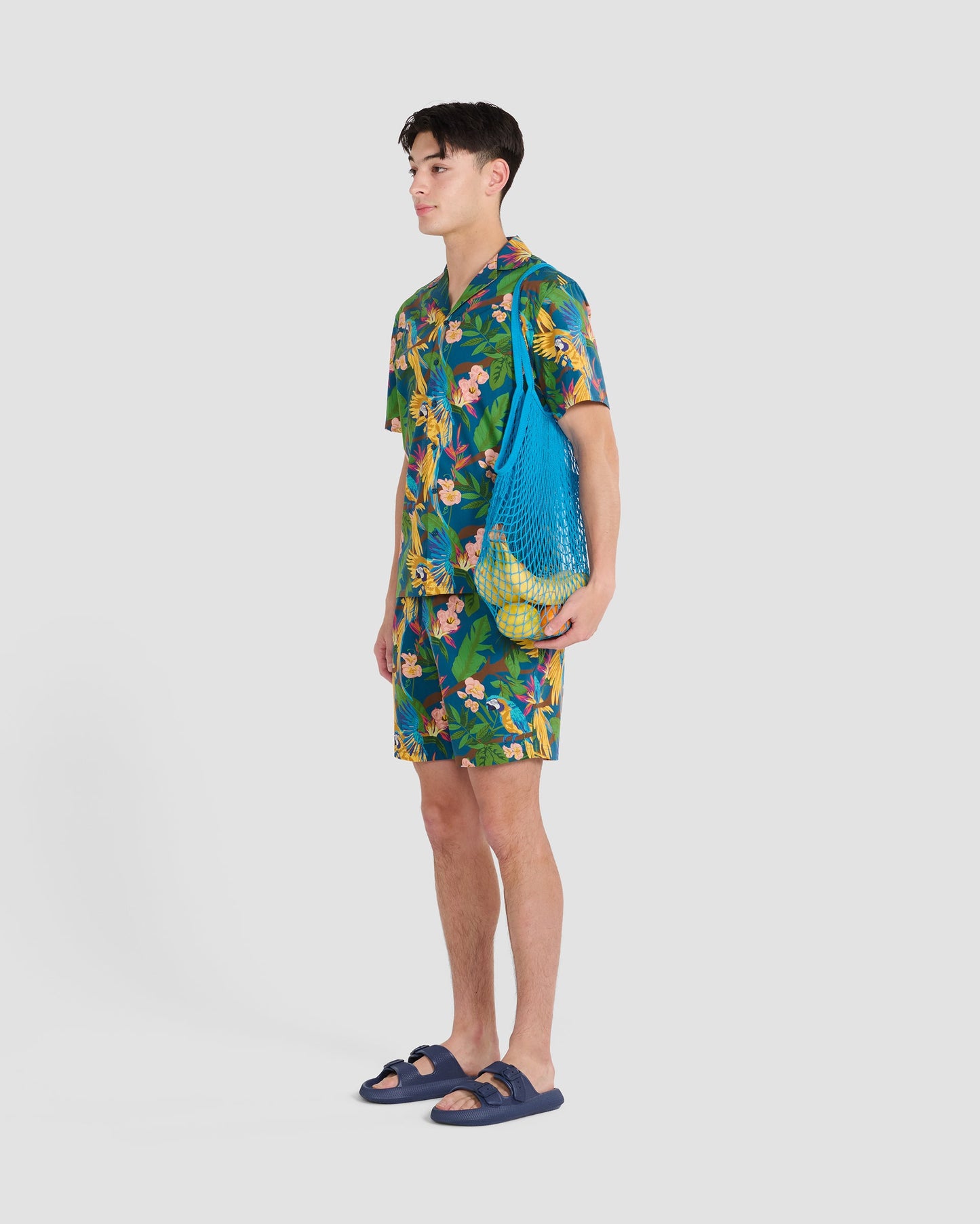Parrot Paradise Teal Shorts