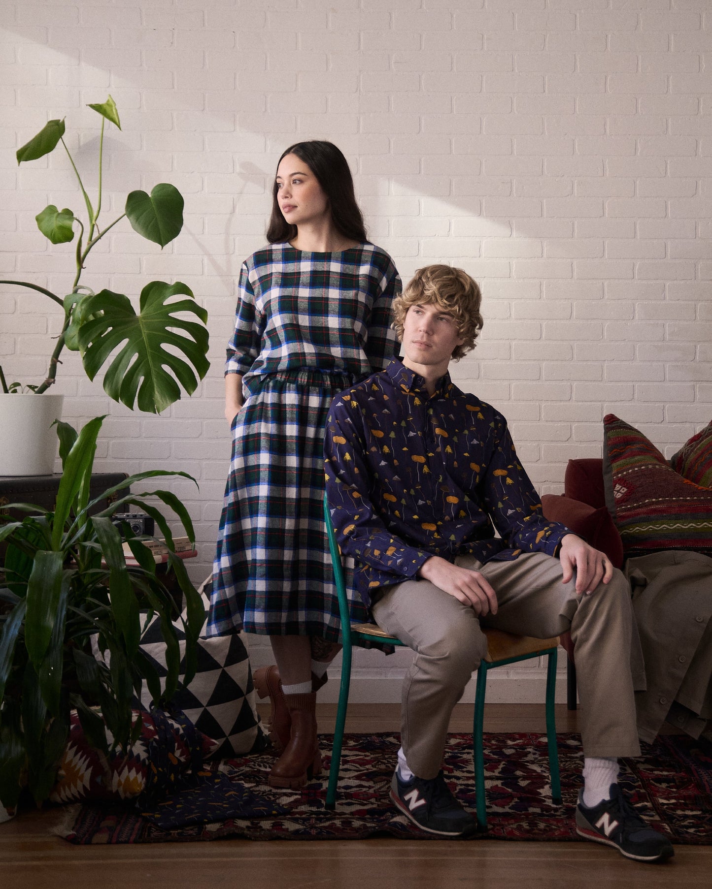 Women's Atlin Flannel Plaid Midi Pocket Skirt