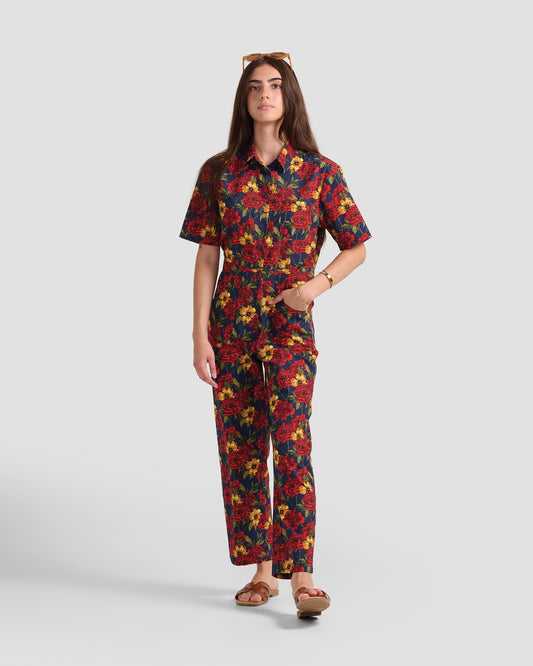 Combinaison imprimée pivoines sauvages pour femme