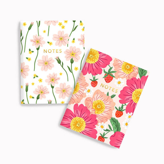 Strawberry Peonies + Lottie Floral | Pocket Notebook Set