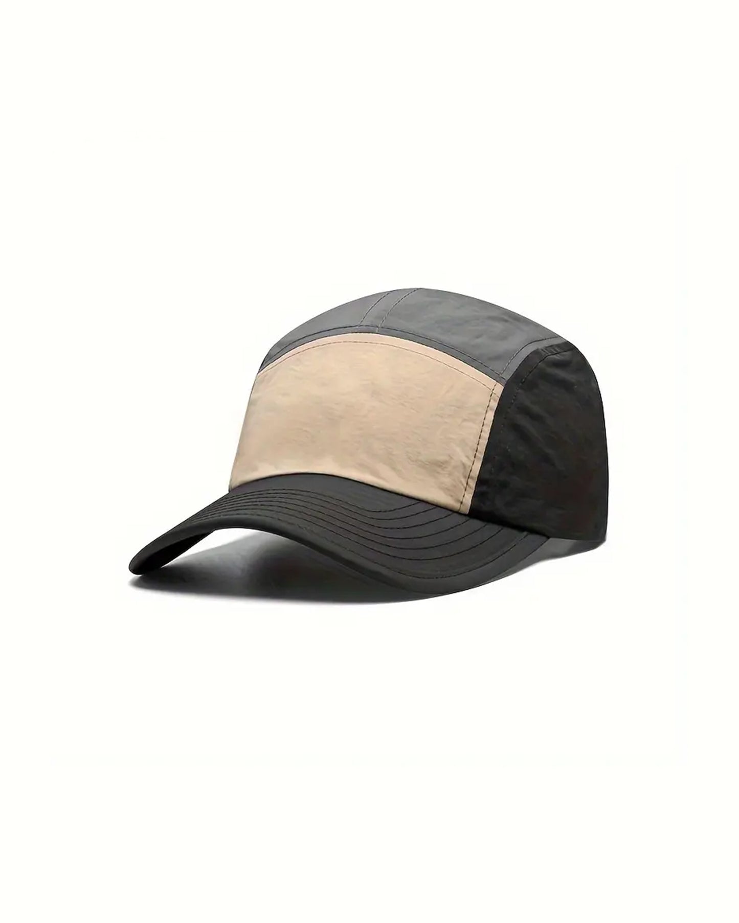 Black, Grey & Beige Color Block Tech Cap