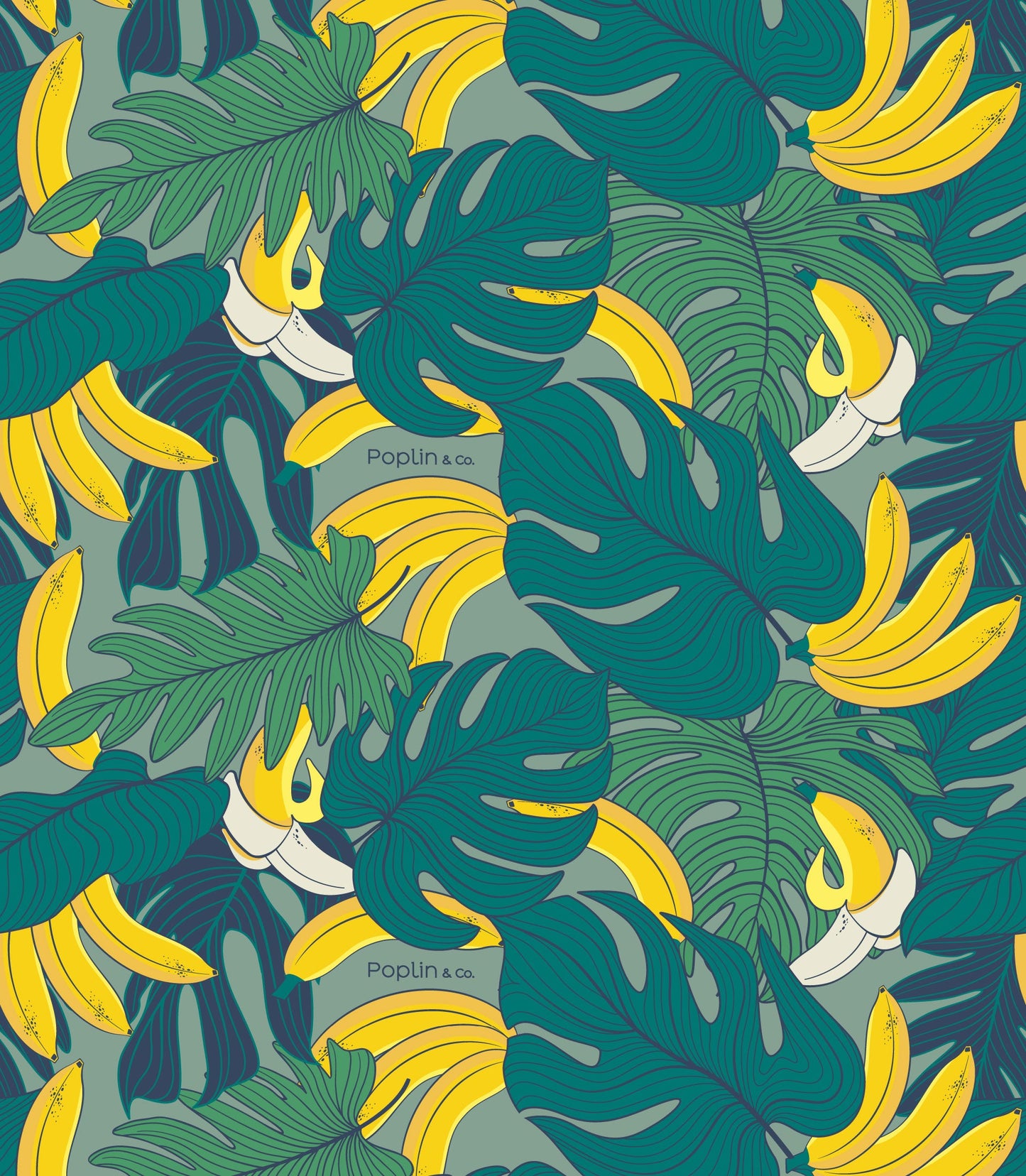 Banana Bunch Print Camp Shirt