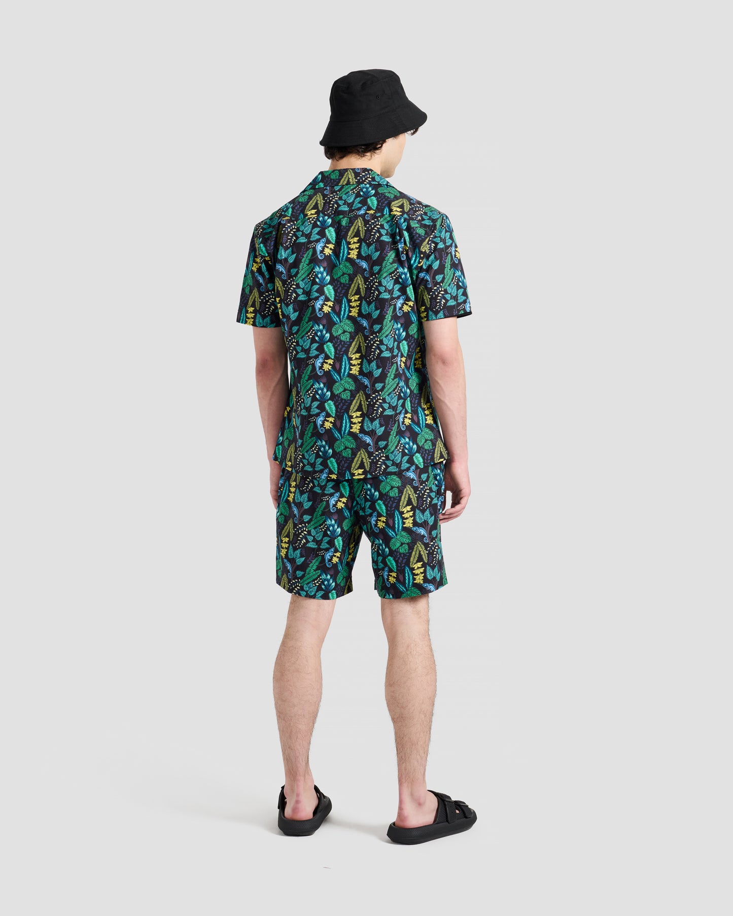 Jungle Iguana Print Camp Shirt