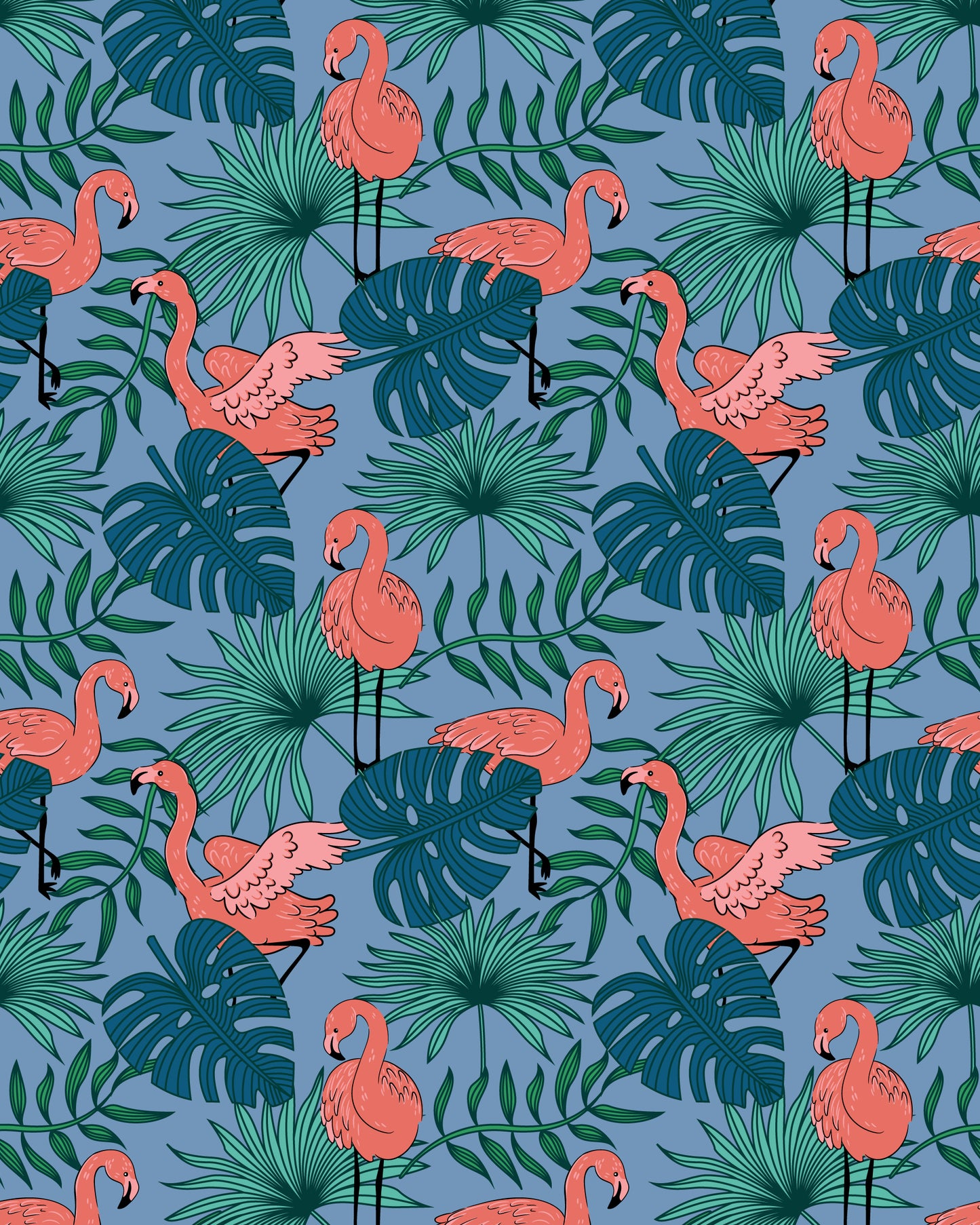 Flamingos Print Shirt