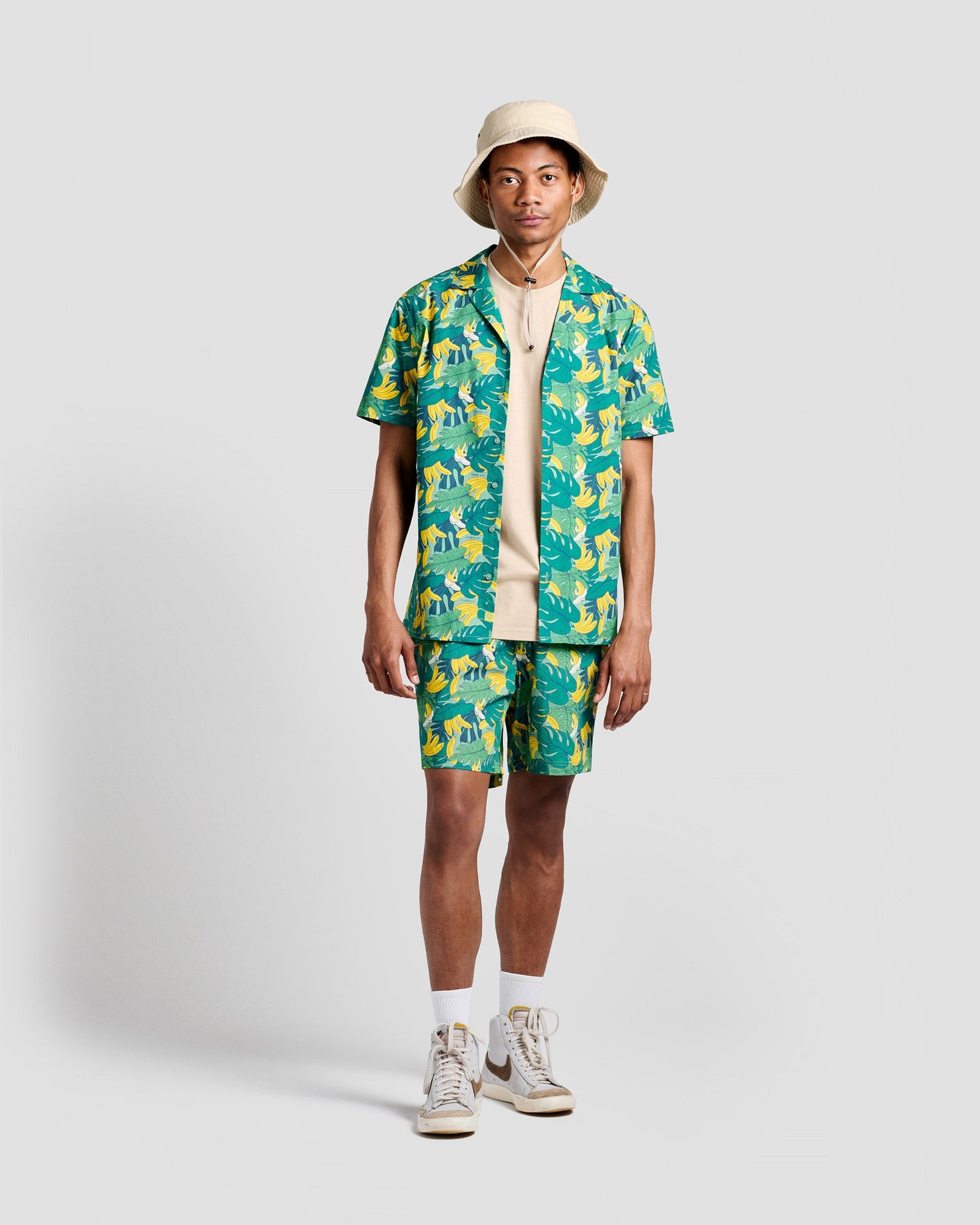 Banana Bunch Print Camp Shirt
