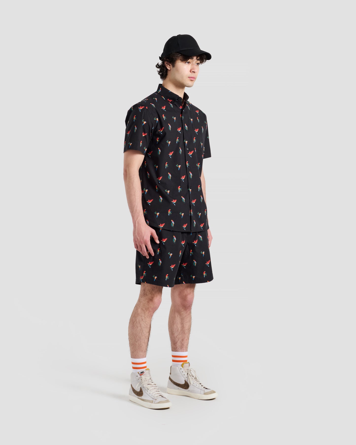Micro Parrots Print Shirt