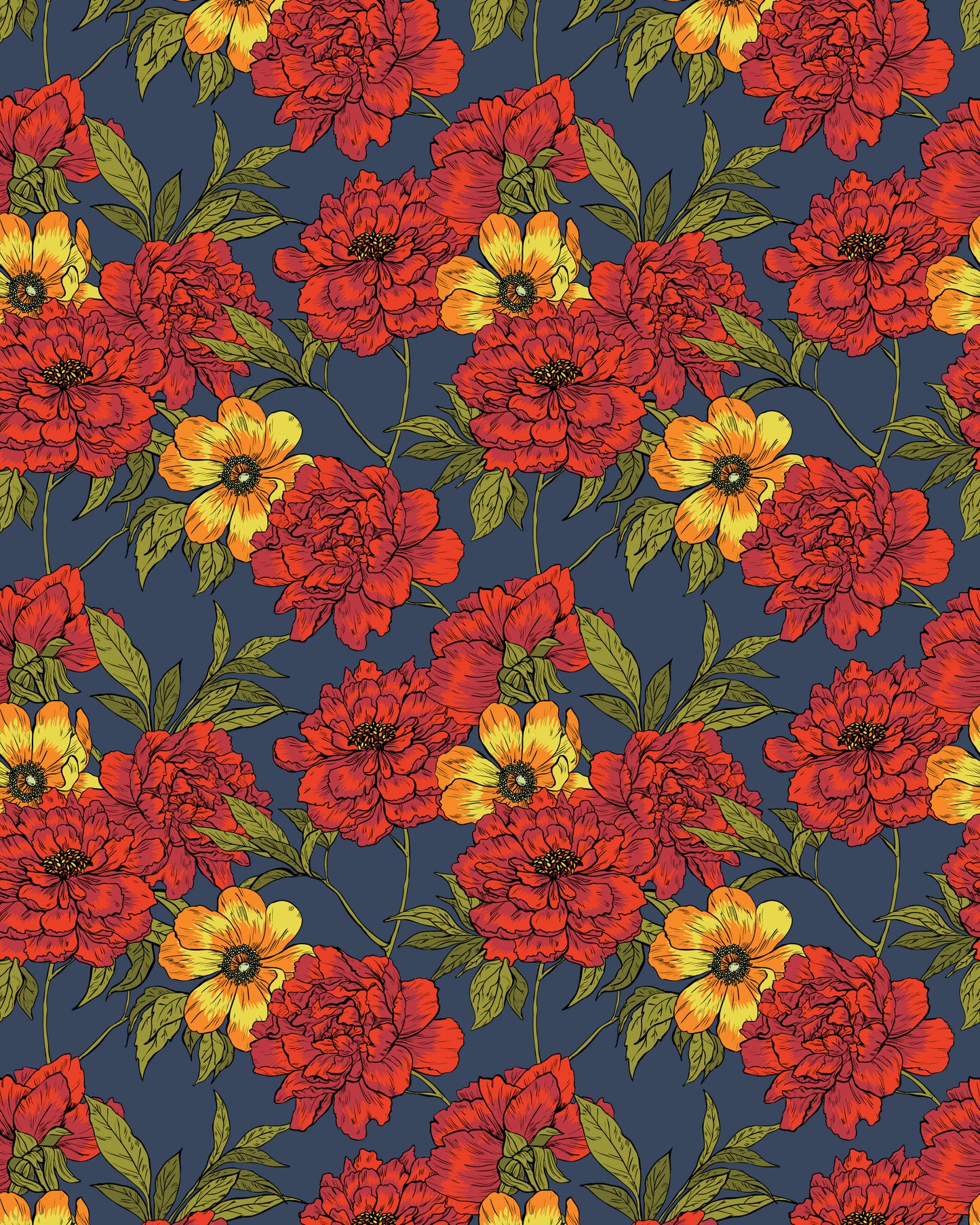 Wild Peonies Print Shirt