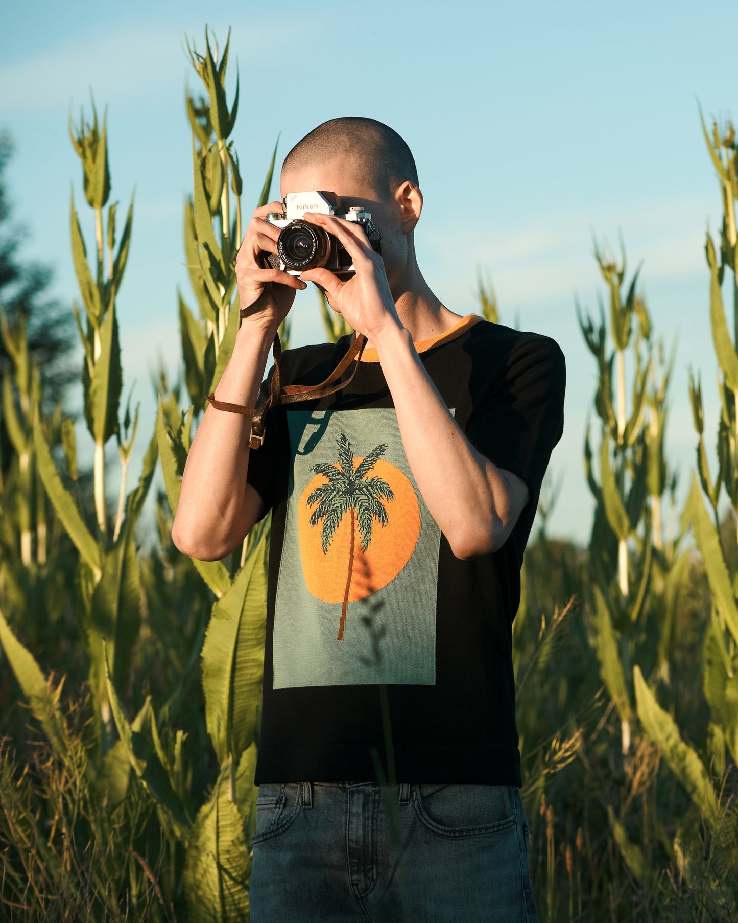 Sunset Palm Knit Tee