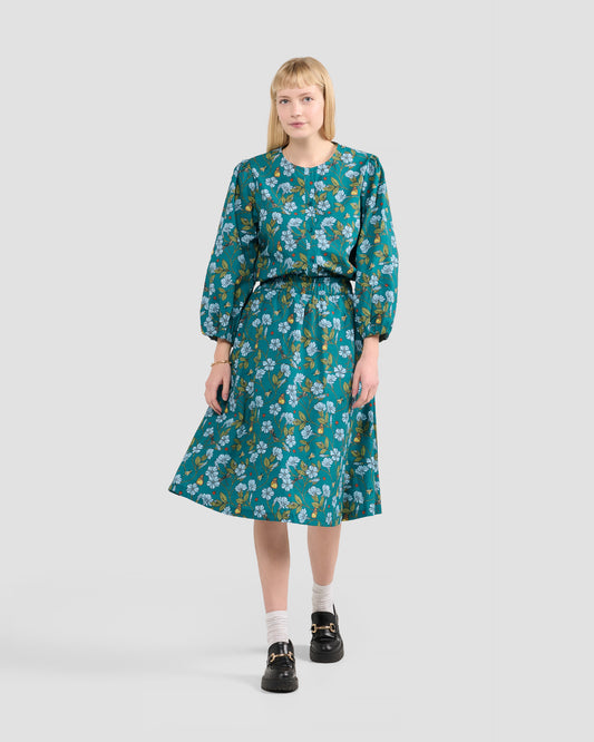 Women's Floral In Flight Print Midi Pocket Skirt