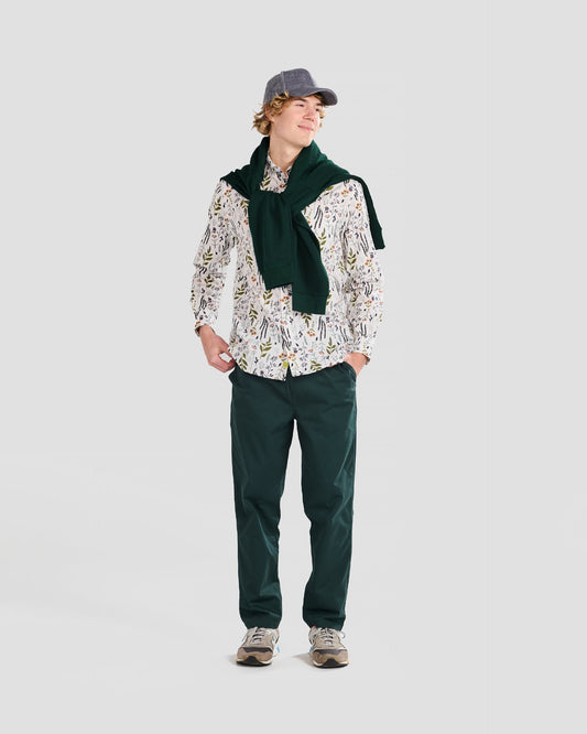 Floral Land White Print Shirt
