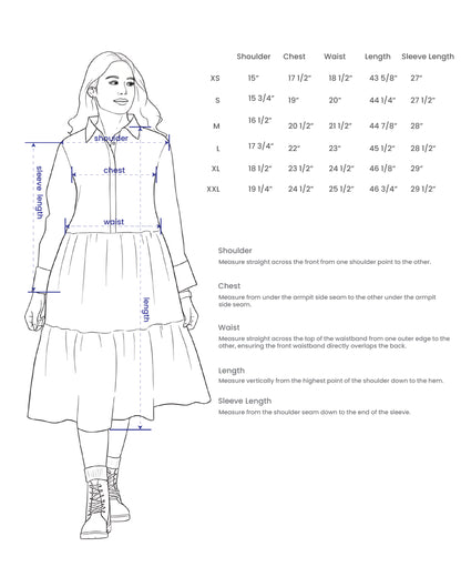 Robe-chemise Atlin en flanelle à carreaux mi-lourde, évasée et à poches 
