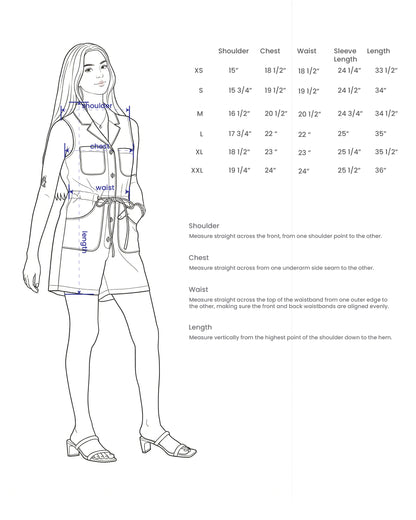 Combinaison en sergé de coton turquoise pour femme