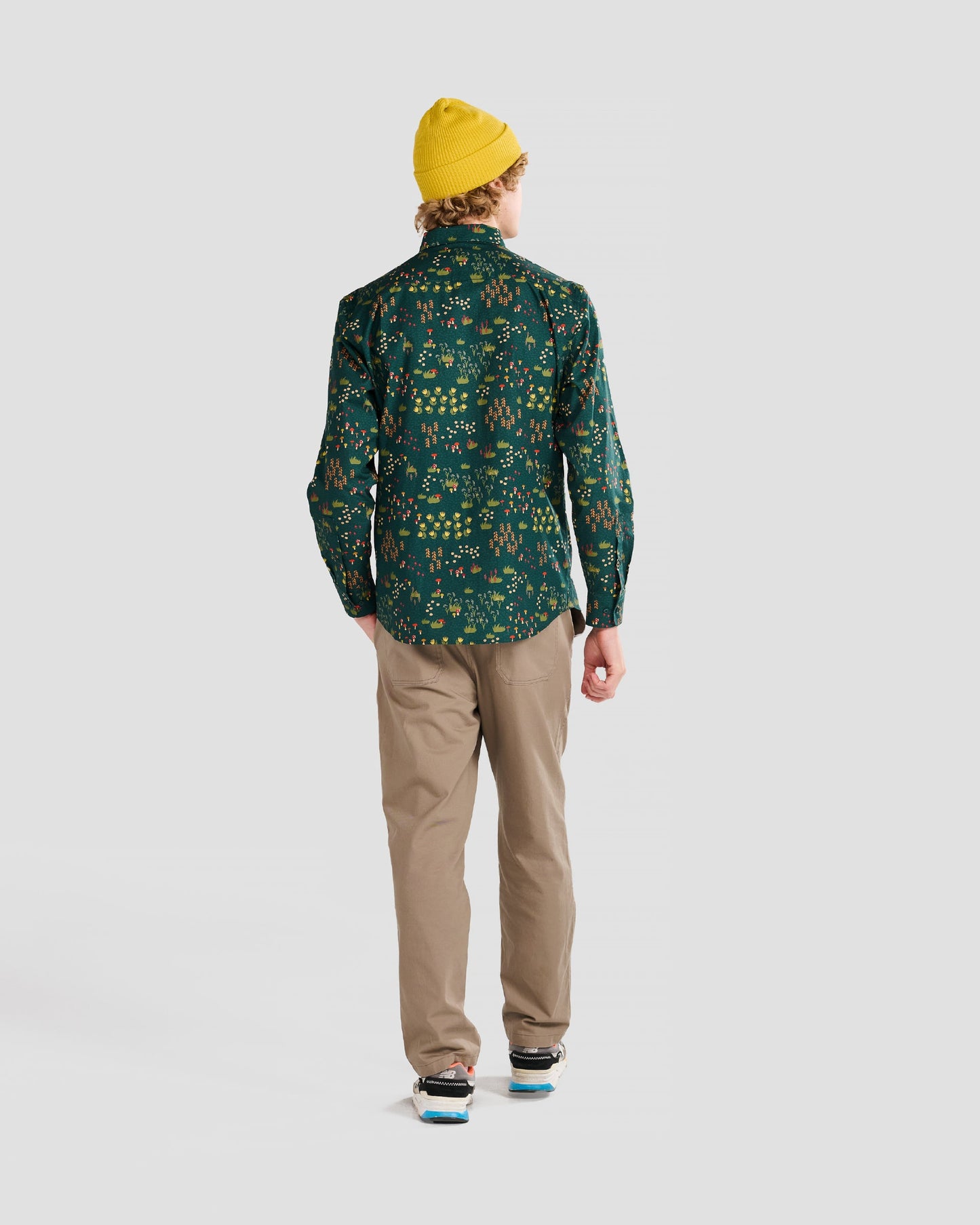 Mushroom Meadow Green Print Shirt
