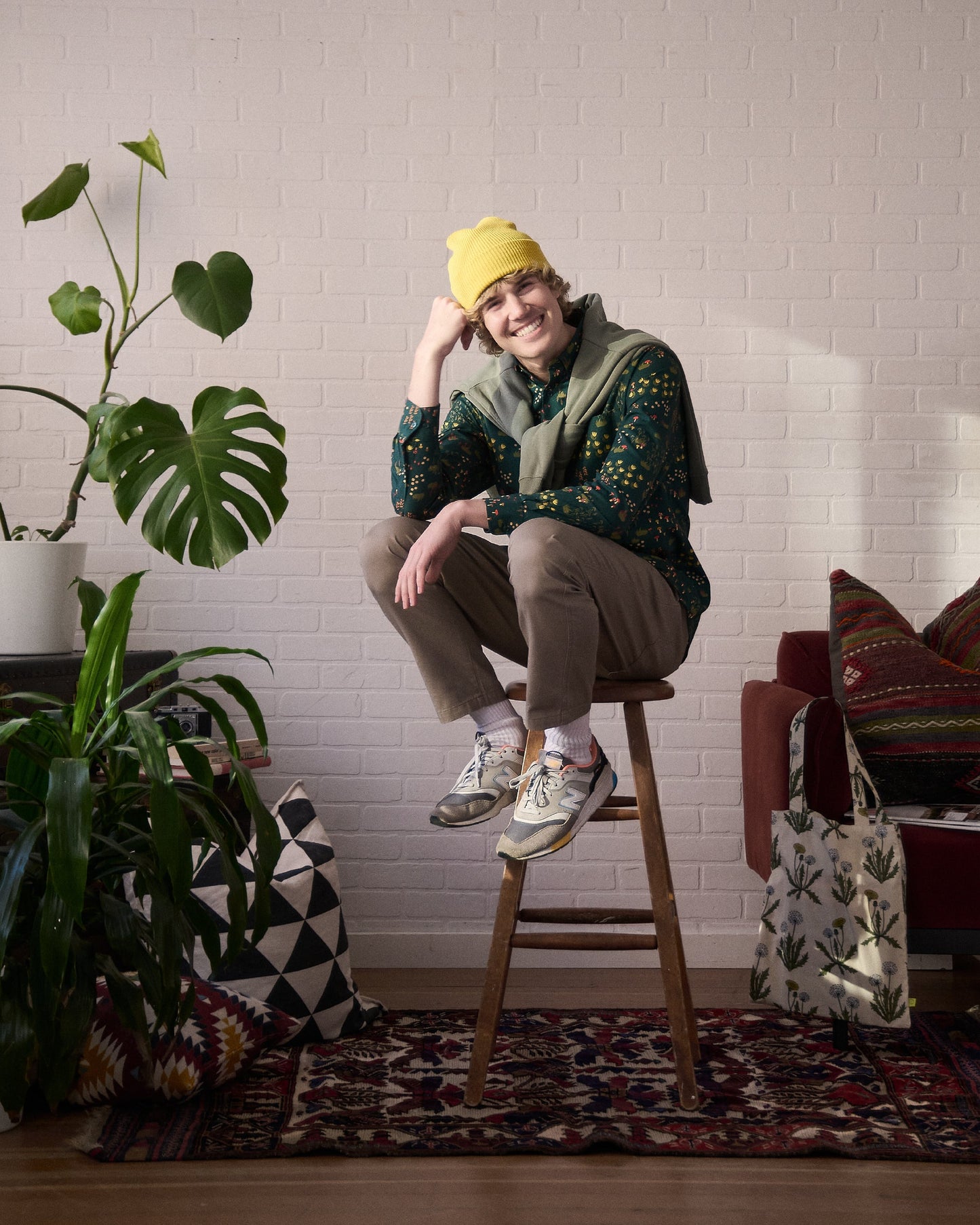 Mushroom Meadow Green Print Shirt