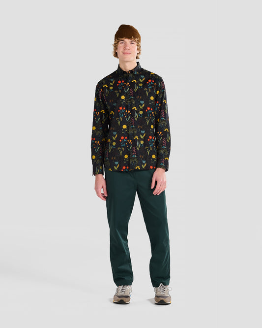 Rainy Field Black Print Shirt