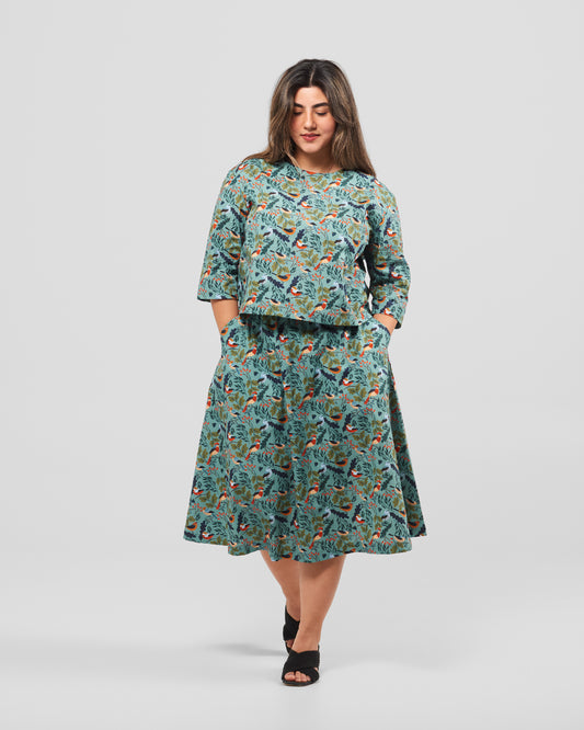 Bird Watching Blouse And Skirt Set