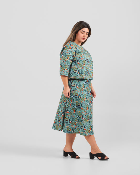 Bird Watching Blouse And Skirt Set