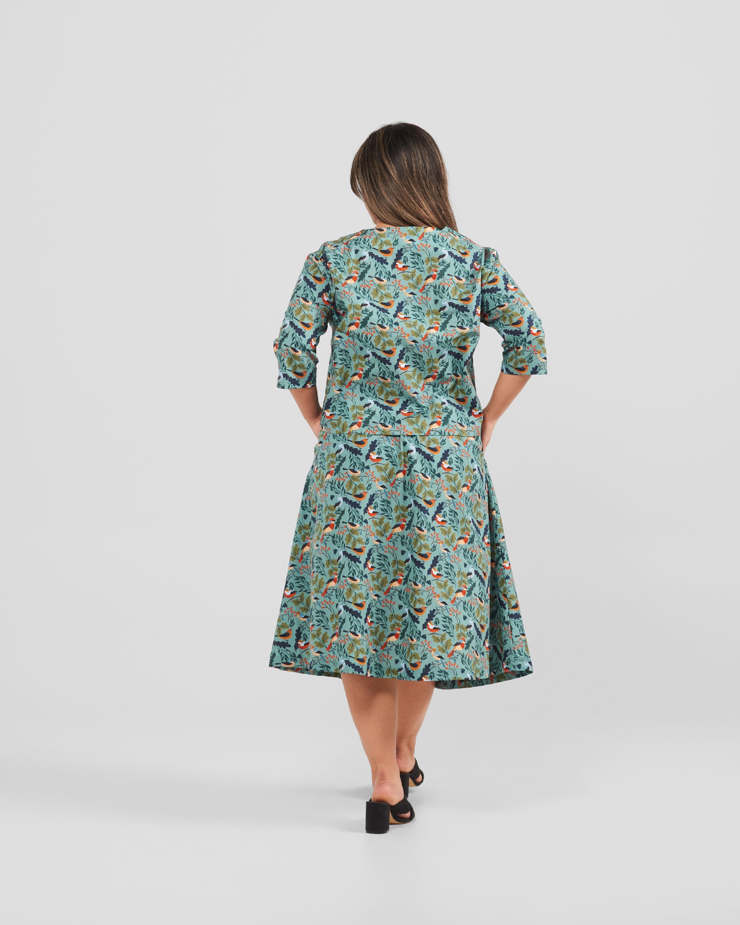 Women's Bird Watching Print 3/4-sleeve Pull-over Blouse