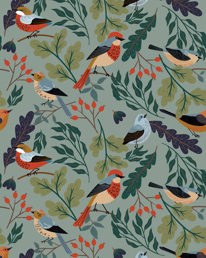 Winter Birds Print Shirt