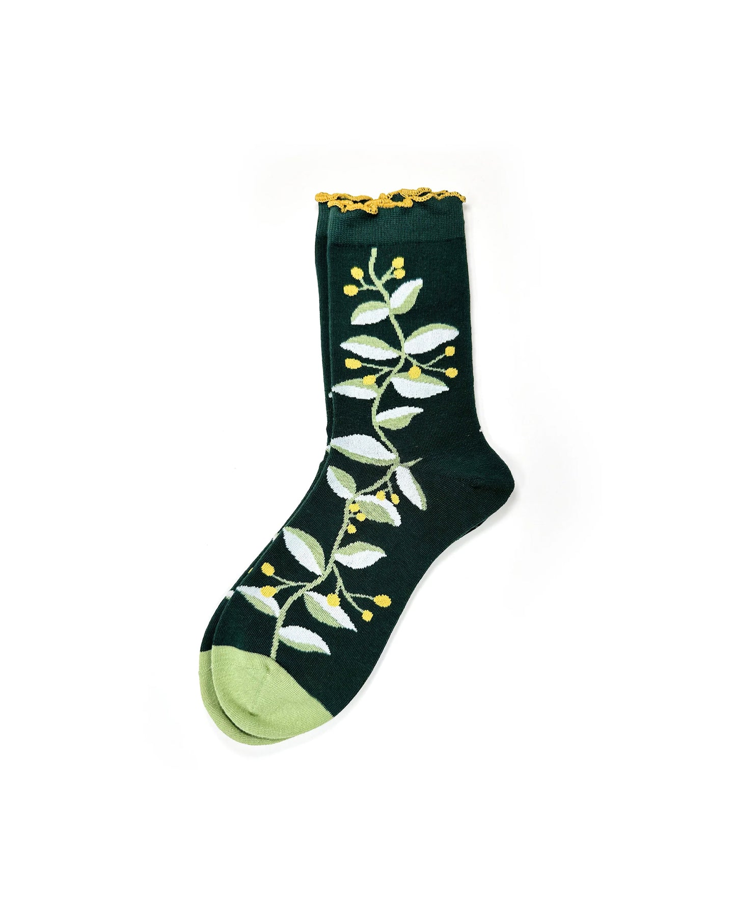 Women's jacquard Floral Ruffled socks