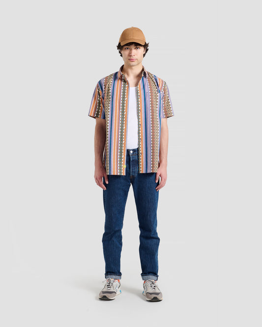 Ikat Stripe Print Shirt
