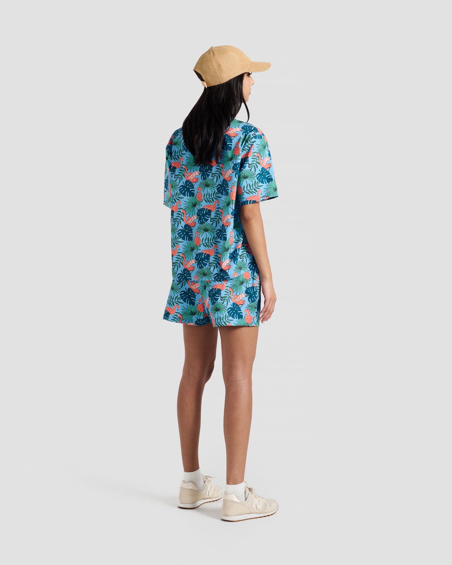 Women's Flamingos Print Camp Shirt