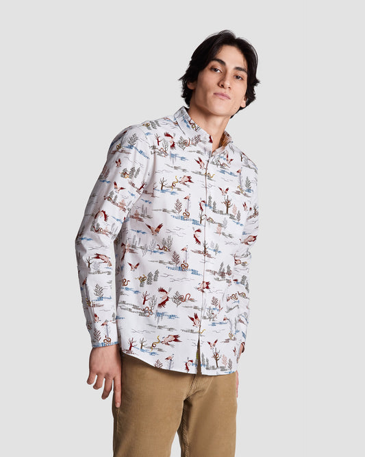 Hunting Hawk Print Shirt