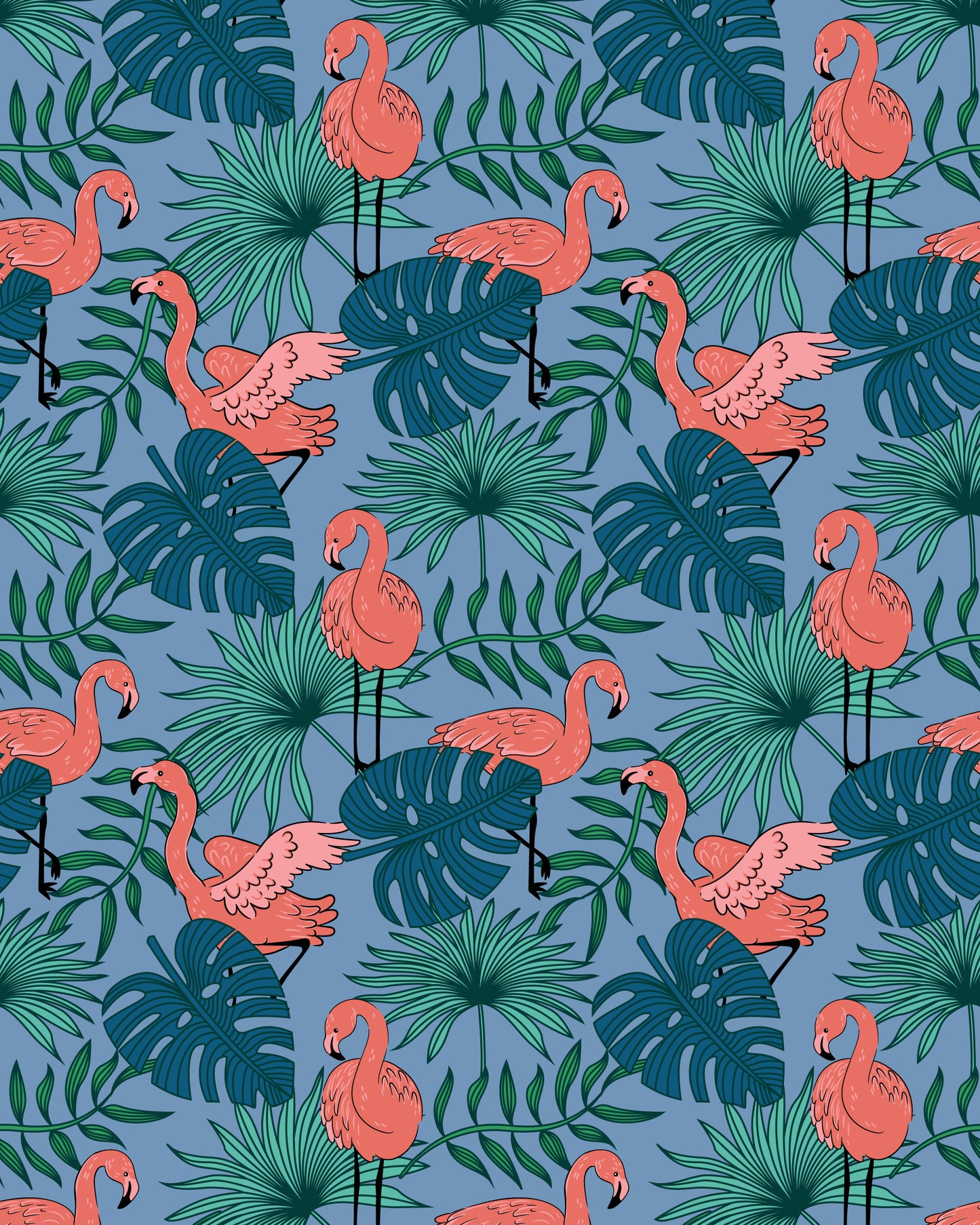 Flamingos Print Shirt