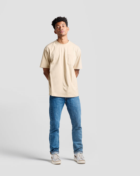 Tan Oversized Pocket Tee