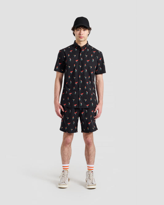 Micro Parrots Print Shirt