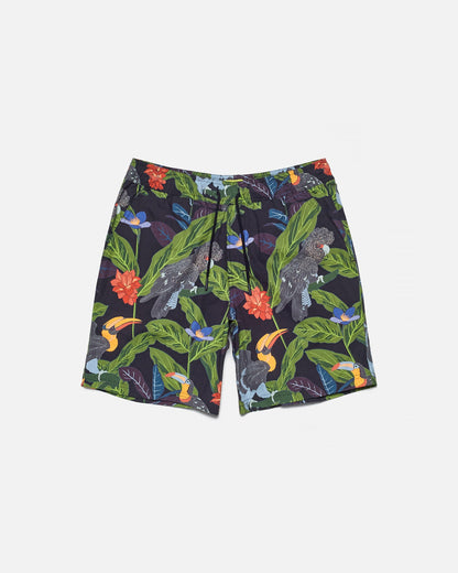 Tropical Birds Print Shorts