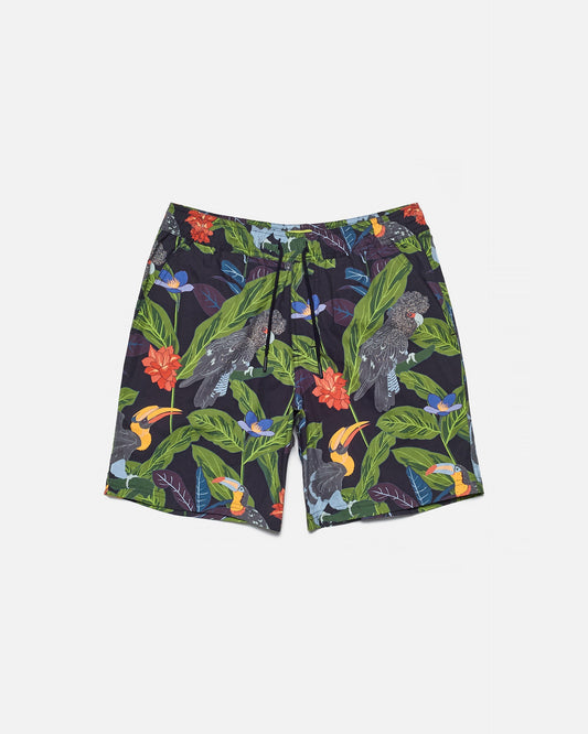 Tropical Birds Print Shorts