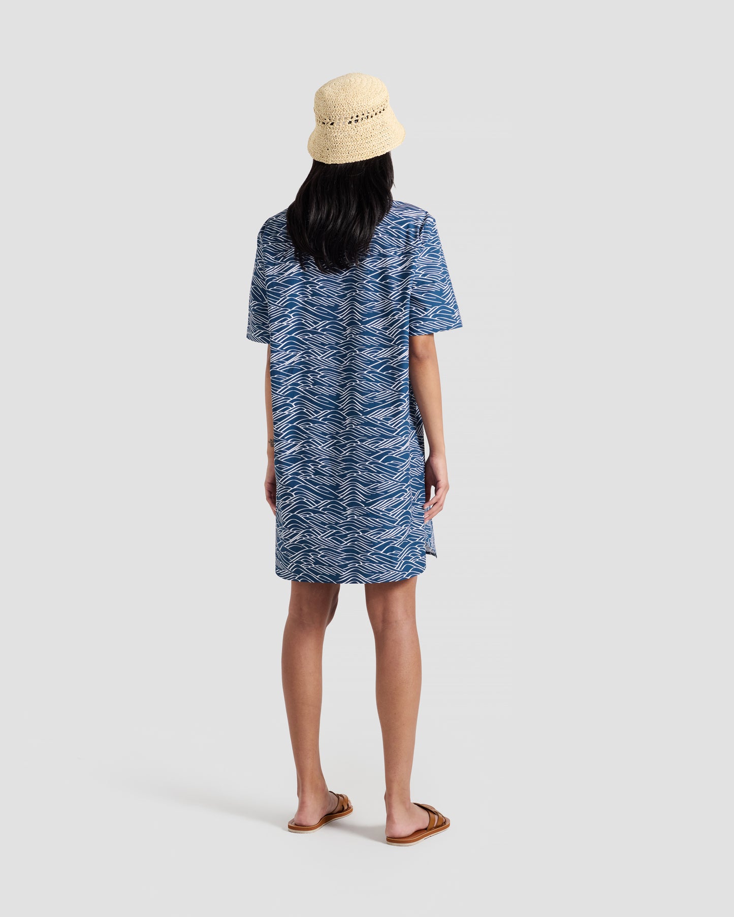 Big Waves Print Shirt Dress