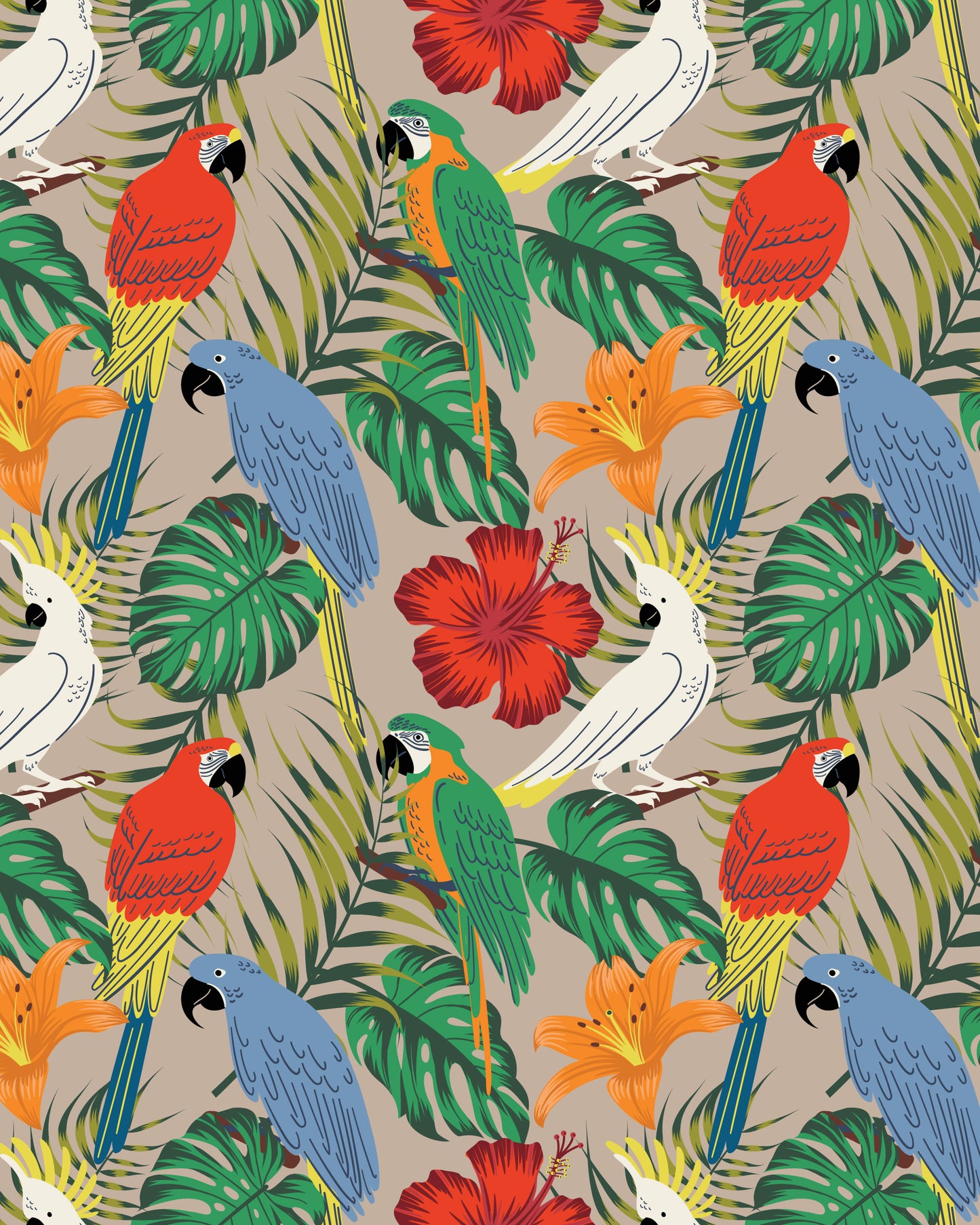 Women's Exotic Birds Print Shorts