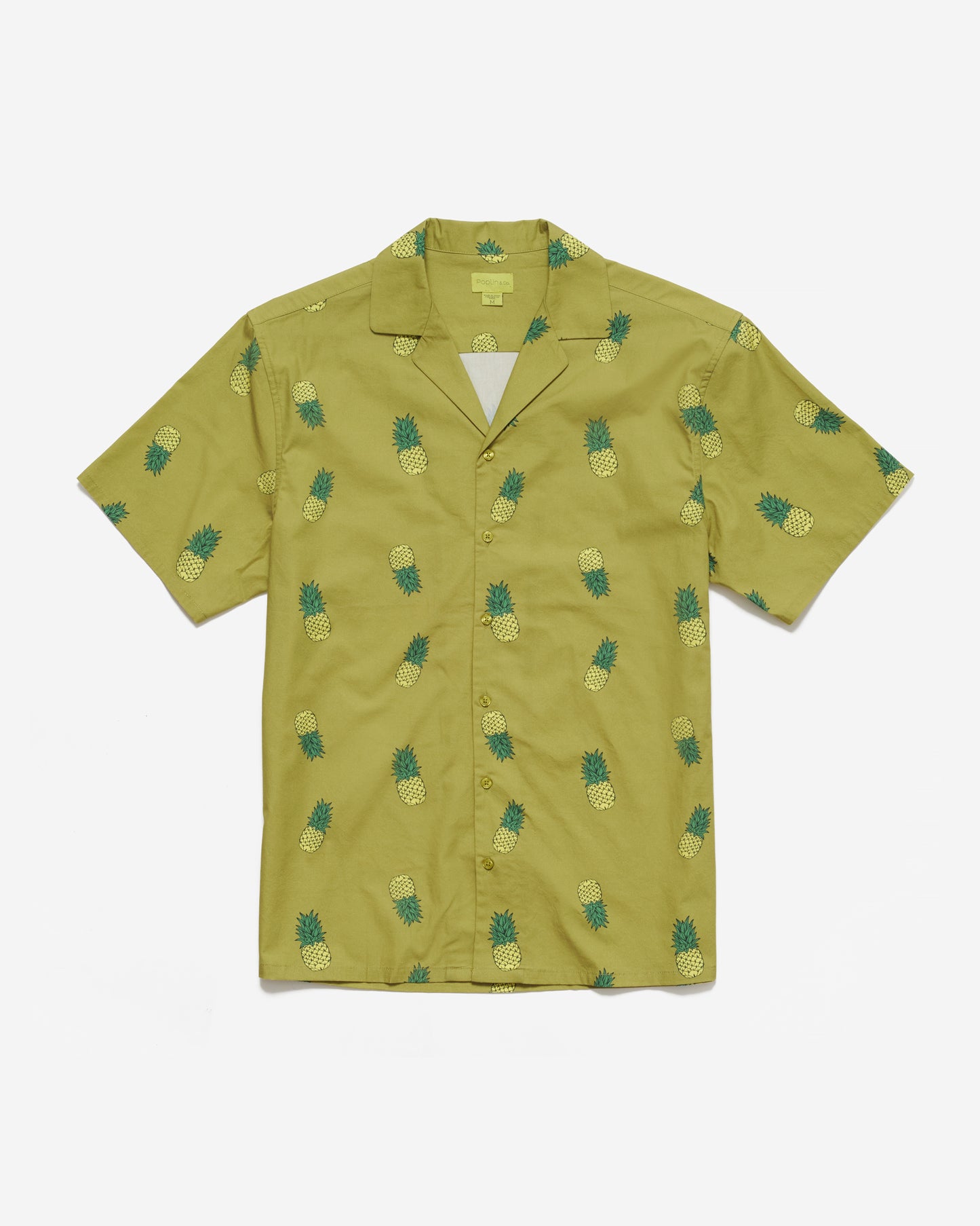 Golden Pineapples Print Camp Shirt