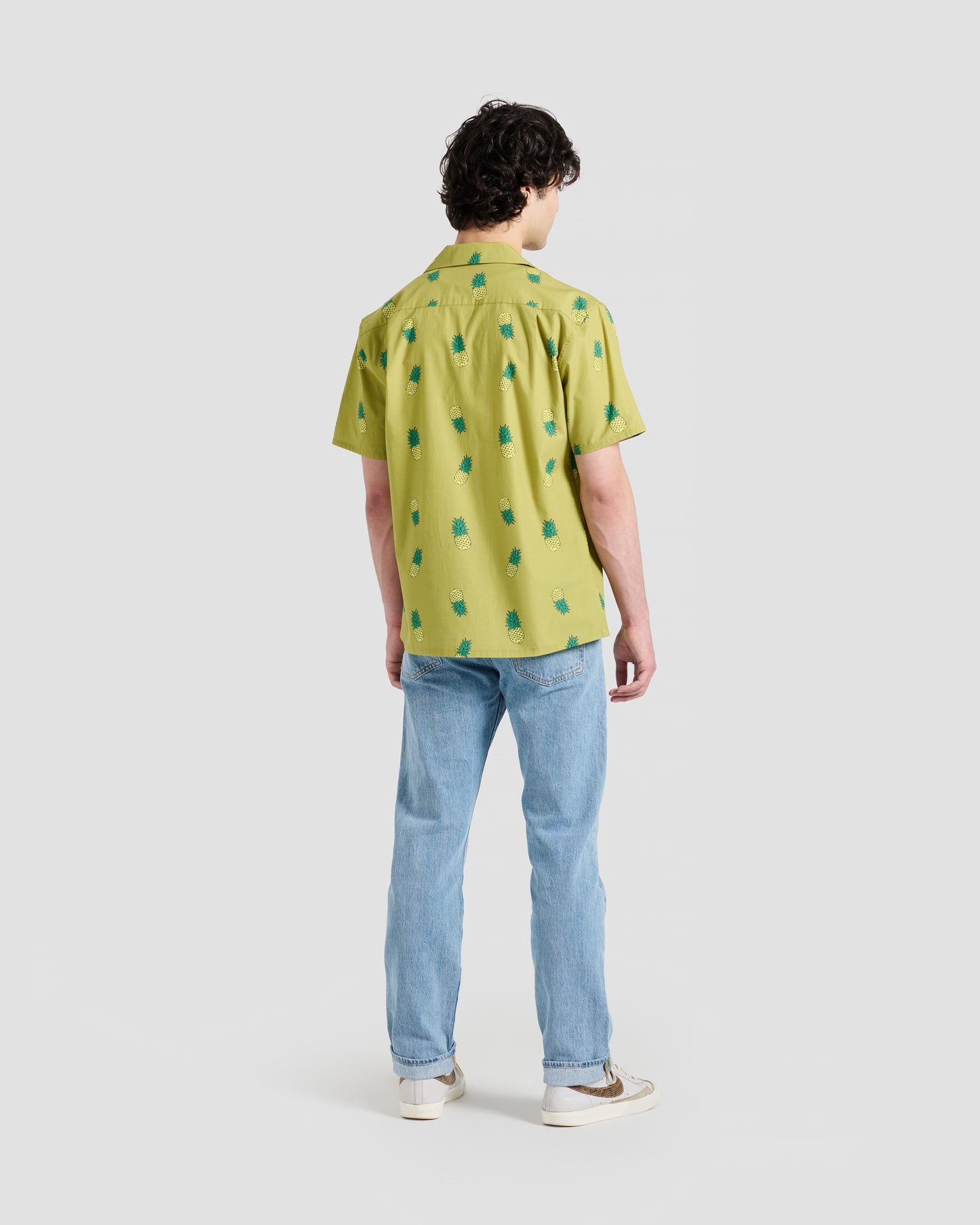 Golden Pineapples Print Camp Shirt