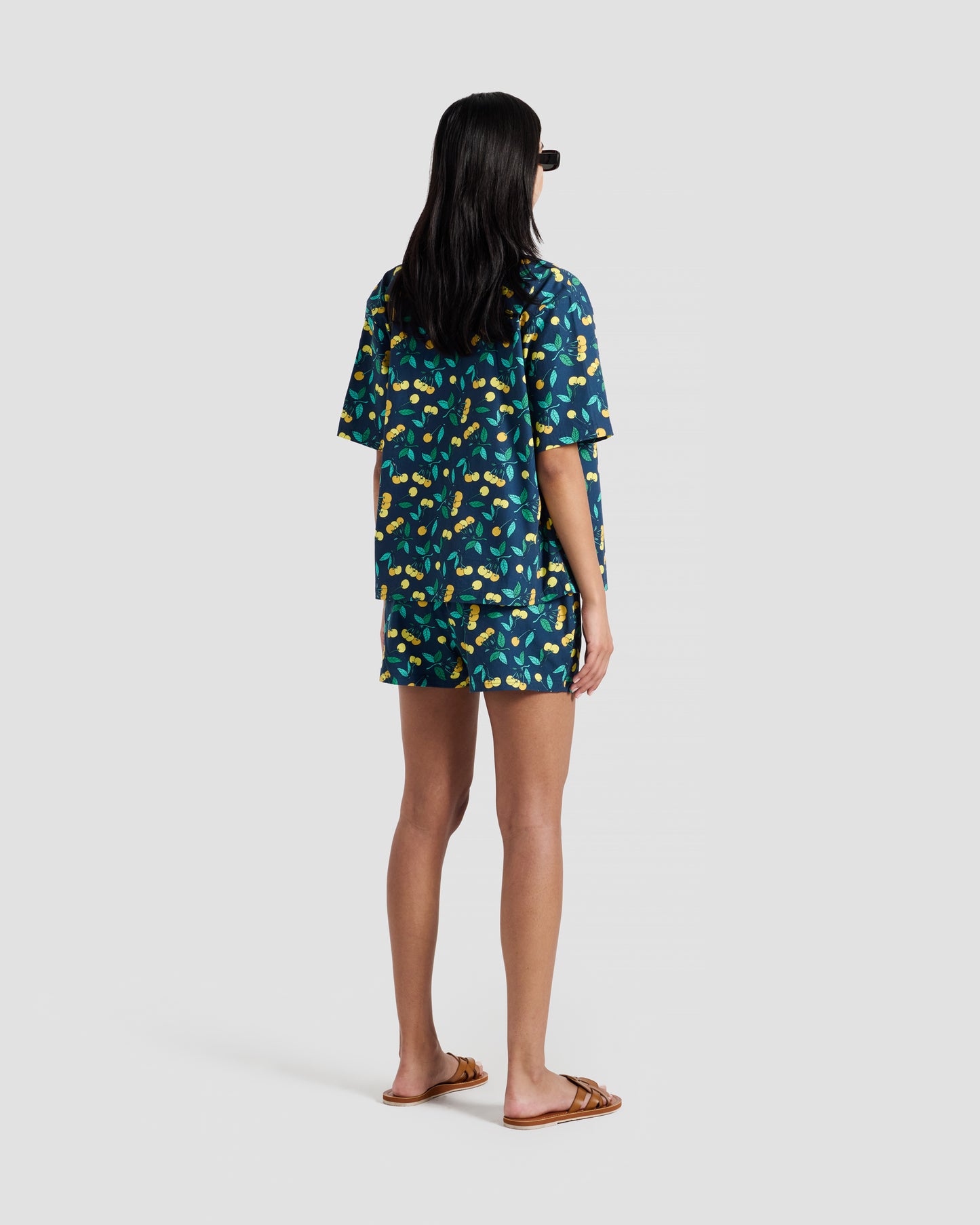 Women's Yellow Cherries Print Shorts