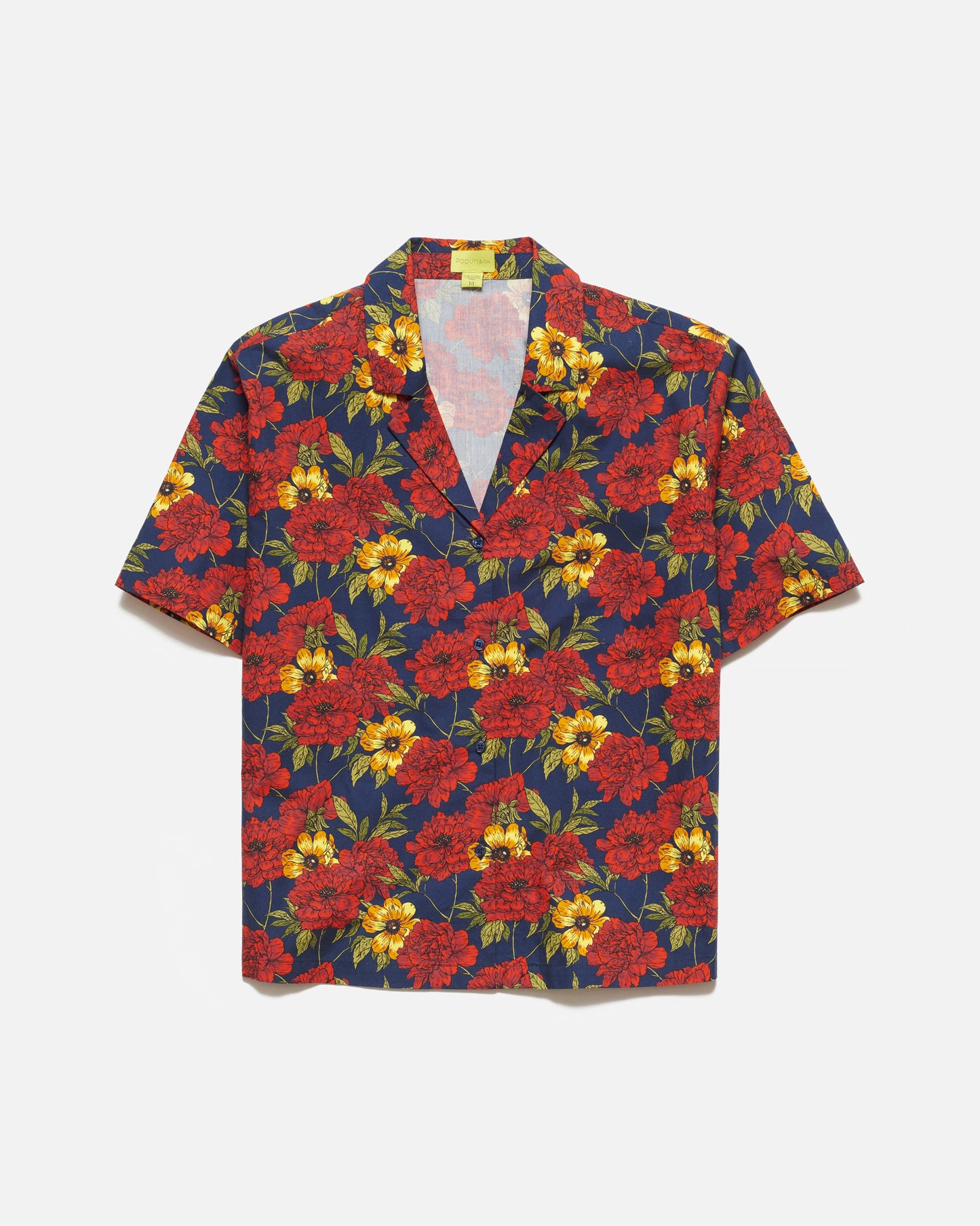 Women's Wild Peonies Print Oversized Camp Shirt